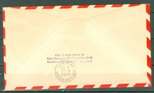 GERMANY BERLIN 1956 AIR STATIONERY ENVELOPE(#9N129)+#9NB14 to IRAN NICE CACHET