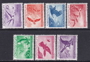 Liechtenstein Scott C17-C23, 1939 Bird Air Mails,  VF MNH. Scott $40