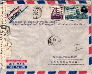 SCHALLSTAMPS EGYPT 1960 POSTAL HISTORY AIRMAIL CENSORED COVER CAIRO ADDR GERMANY