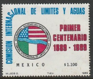 MEXICO 1606, BORDER & WATERS COMMISSION, 100th ANNIV. UNUSED, H OG. VF.