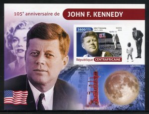 CENTRAL AFRICA 2022 105th ANNIVERSARY OF JOHN F. KENNEDY IMPERF S/SHEET  MINT NH
