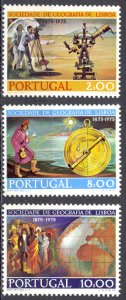 Portugal Sc# 1267-1269 MH 1975 Lisbon Geographical Society