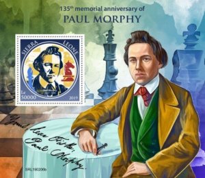 Sierra Leone - 2019 Paul Morphy - Stamp Souvenir Sheet - SRL190206b