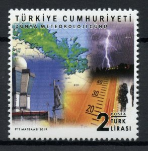 Turkey Science Stamps 2019 MNH World Meteorology Day Weather Lightning 1v Set