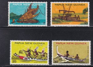 Papua New Guinea # 406-409, Traditional Canoes, Mint LH, 1/3 Cat.