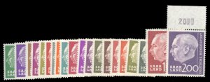 Saar #263-282 Cat$23.20, 1957 Heuss, complete set, never hinged