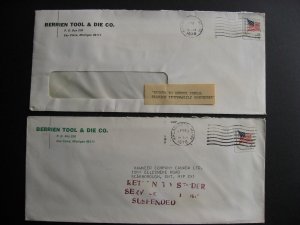 US to Canada 1978 postal service temporarily suspended 2 covers, check them out! 