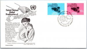 UN UNITED NATIONS CACHETED FIRST DAY COVER GLOBAL ERADICATION OF SMALLPOX #8