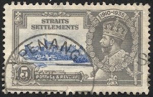 Straits Settlements 1935 5c Sc 213 Used Silver Jubilee SOTN PENANG postmark