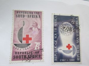 South Africa #285-6 used set  2023 SCV = $1.75