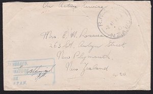 SOLOMON IS 1945 NZ FORCES cover RNZAF / C / NZAPO cds, censor.............A7755