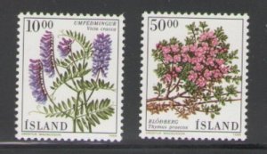 Iceland Sc 663-664 1988 Flowers stamp set mint NH