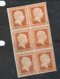 Prussia #2 Extra fine Mint Unused (No Gum) Block Of Six