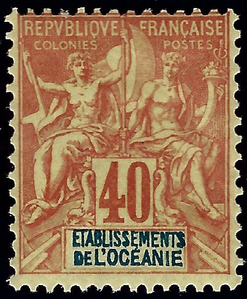 French Polynesia Sc#15 Mint OG hr F-VF SCV$132.50...French Polynesia is Hot!