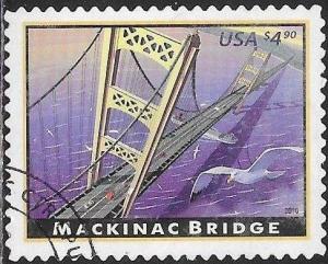 US 4438 Used - American Landmarks - Mackinac Bridge - Priority $4.90