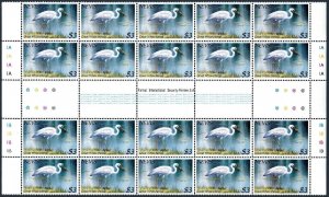 Nevis 406 gutter block/20, MNH. Michel 251. Birds 1985. Great white heron.