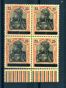 Saar #9AI signed 3 stamps NH  VF