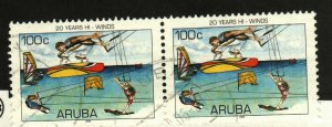 Aruba #288 Pair (2 stamps) used Kitesurfing