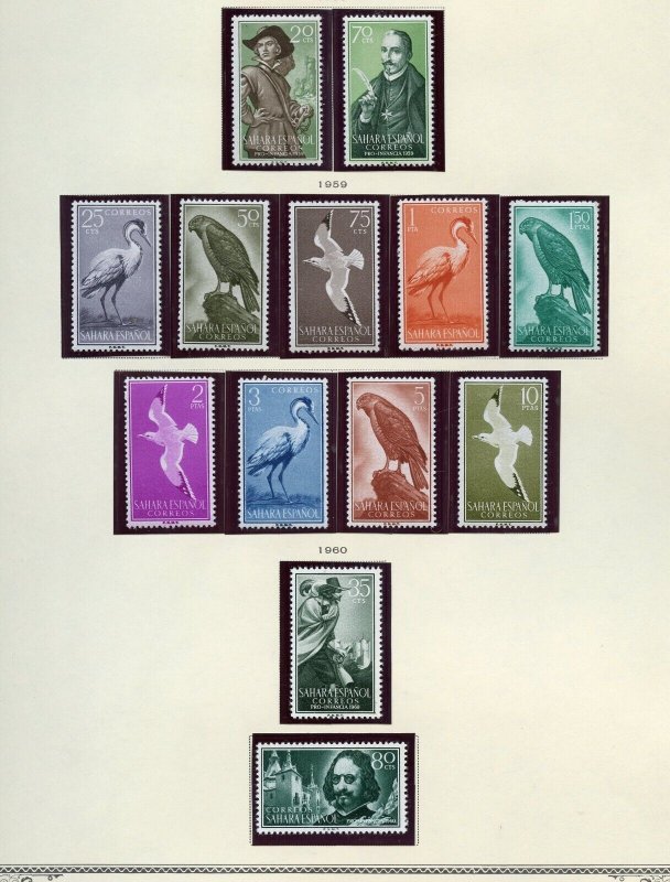 SPANISH  SAHARA SELECTION I MINT HINGED  AND NEVER HINGED STAMPS  