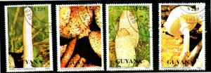 GUYANA #2348-2351  1990  MUSHROOMS   MINT  VF NH  O.G    CTO