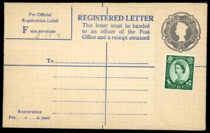 Great Britain RP86 + 322 (or) 368 Unused Registered Letter (Unsealed Flap)