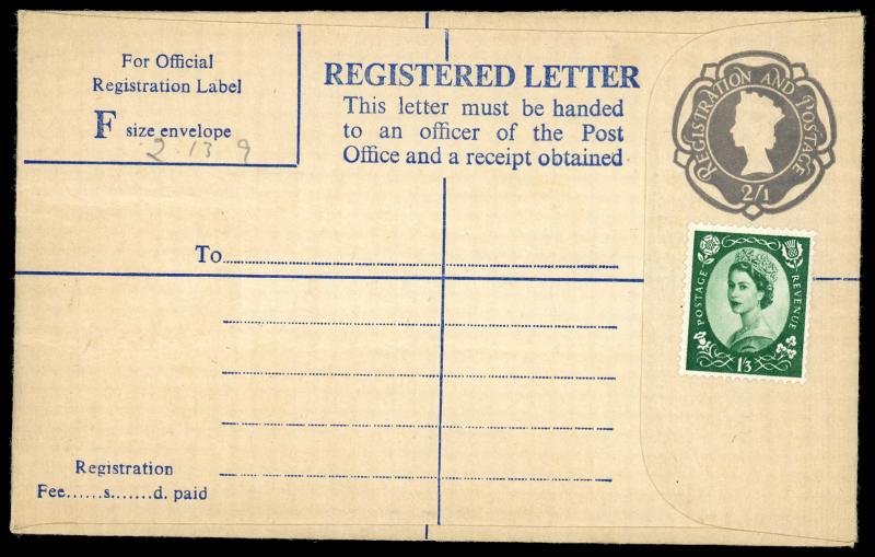 Great Britain RP86 + 322 (or) 368 Unused Registered Letter (Unsealed Flap)