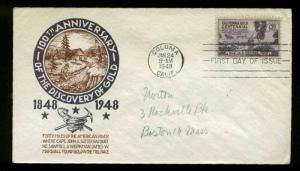 U.S. FDC #954 Cachetcraft Cachet Coloma, CA Gold Discovery