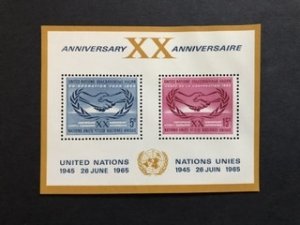 United Nations NY Scott 145 souvenir sheet 1965