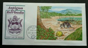Antigua and Barbuda West Indies Giant Rice Rat 1989 Coconut Fauna Mouse (FDC)