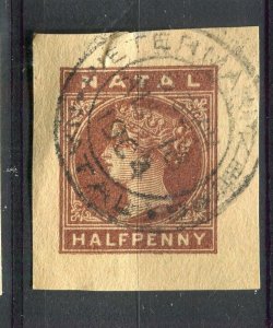 NATAL; 1890s-00s classic QV issue used POSTAL STATIONARY Postmark PIECE