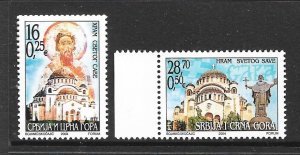 SERBIA Sc 249-50 NH issue of 2004 - CHURCH 