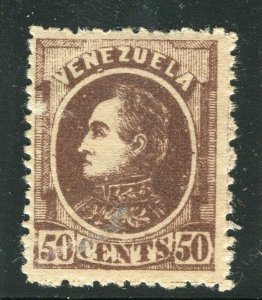 VENEZUELA; 1880 classic Bolivar issue fine Mint hinged Shade of 50c. value