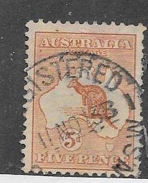 Australia  #7  5p Kangaroo & Map (U)  CV $50.00