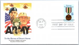 US FIRST DAY COVER TO THE HEROES OF DESERT STORM 1991
