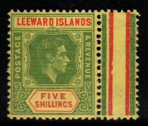 LEEWARD ISLANDS SG112c 1951 5/= BRIGHT GREEN & RED/YELLOW MTD MINT