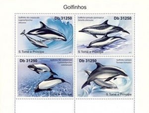 St Thomas - Dolphins - 4 Stamp  Sheet ST11205a