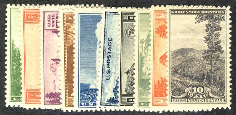 US #740 -749 COMPLETE SET, VF mint never  hinged, fresh color,  super nice SET!