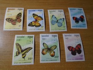 Cambodia  #  997-1003  MNH  Butterflies