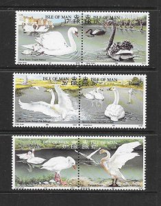 BIRDS - ISLE OF MAN #482-7  SWANS  MNH