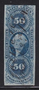 R62a F-VF used revenue stamp nice color cv $ 55 ! see pic !