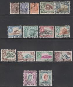 Cyprus 1955 Queen Elizabeth II Pictorials Scott #168 - 182 U