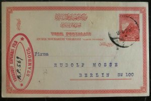 1930 Istanbul Turkey Postal Stationary Postcard Cover To Berlin Germany