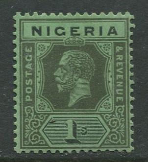 Nigeria -Scott 29 - KGV Definitive - 1921 - MLH - Single 1/- Stamp