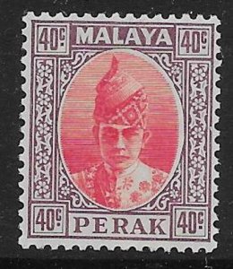 MALAYA PERAK SG117 1938 40c SCARLET & DULL PURPLE MTD MINT