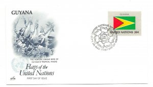 United Nations #387 Flag Series 1982, Guyana, ArtCraft, FDC