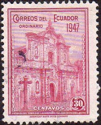 Ecuador 479 - Used - 30c Jesuit's Church (Quito) (1947)