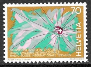 SWITZERLAND 1985 70c Swiss Radio Anniversary Issue Sc 758 MNH