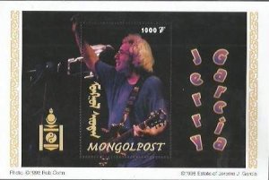 MONGOLIA - 1998 - Jerry Garcia - Perf Souv Sheet #1 - Mint Never Hinged