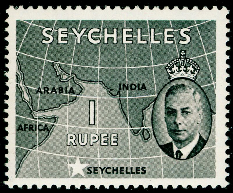 SEYCHELLES SG168, 1r grey-black, NH MINT. 