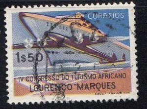 MOZAMBIQUE  1952 Scott 360 African Tourism Congress, Ship Aeroplane  used